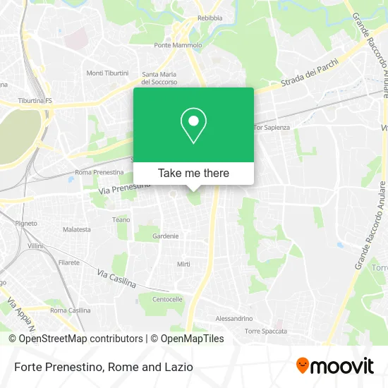 Forte Prenestino map