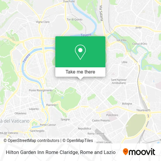 Hilton Garden Inn Rome Claridge map