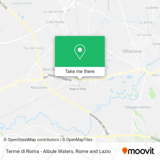 Terme di Roma - Albule Waters map