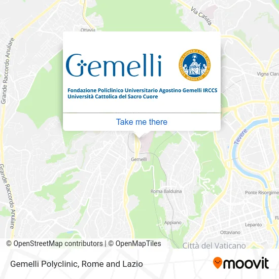 Gemelli Polyclinic map