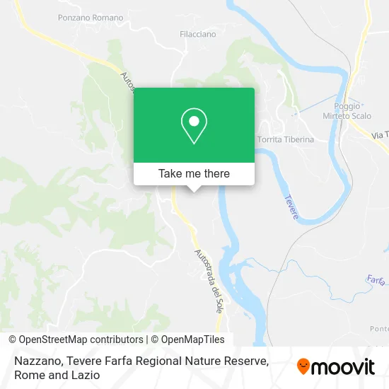 Nazzano, Tevere Farfa Regional Nature Reserve map