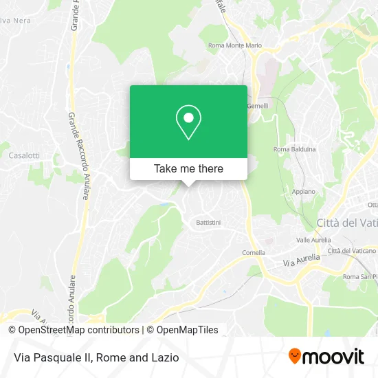 Via Pasquale II map