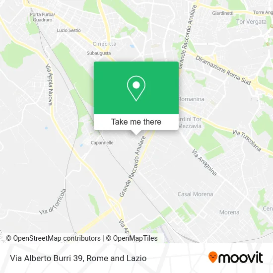 Alberto Burri Street 39 map