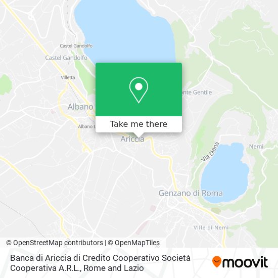 Banca di Ariccia di Credito Cooperativo Società Cooperativa A.R.L. map