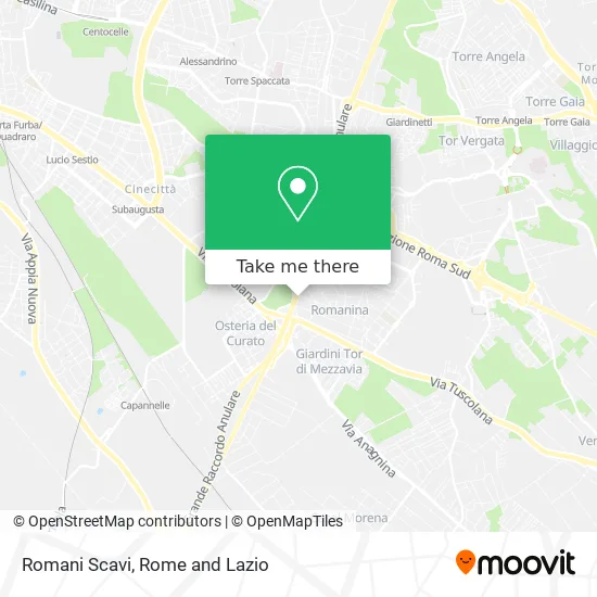 Romani Excavations map