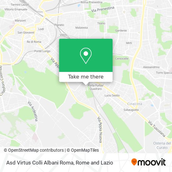 Asd Virtus Colli Albani Roma map