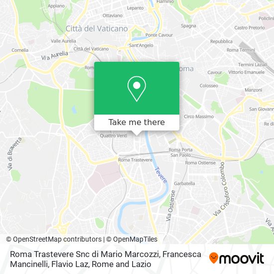 Roma Trastevere Snc di Mario Marcozzi, Francesca Mancinelli, Flavio Laz map