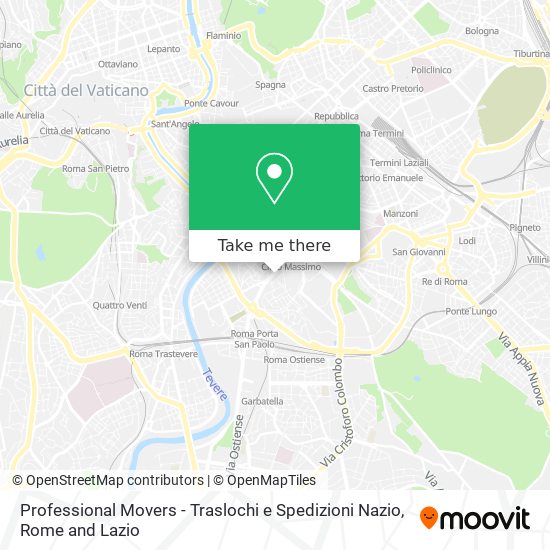 Professional Movers - Traslochi e Spedizioni Nazio map