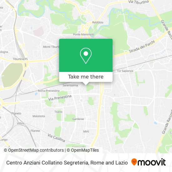 Collatino Senior Center Secretariat map