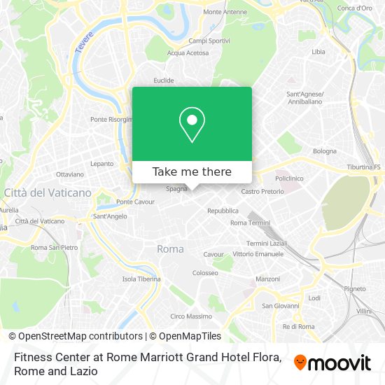 Fitness Center at Rome Marriott Grand Hotel Flora map