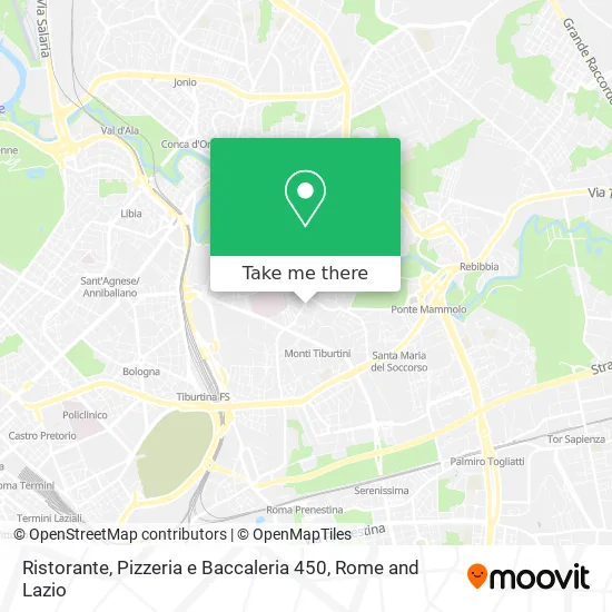 Restaurant, Pizzeria and Baccaleria 450 map