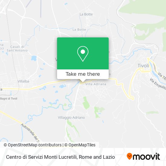 Centro di Servizi Monti Lucretili map