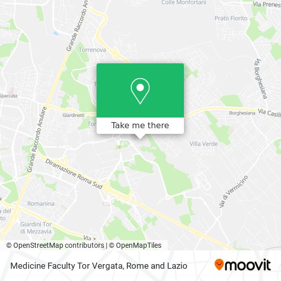 Medicine Faculty Tor Vergata map