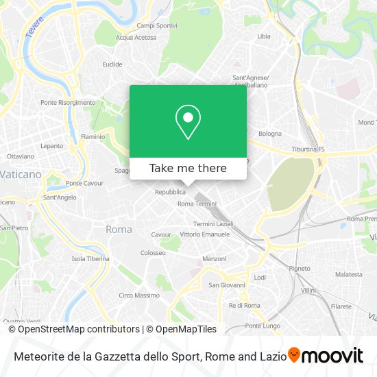 Meteorite de la Gazzetta dello Sport map