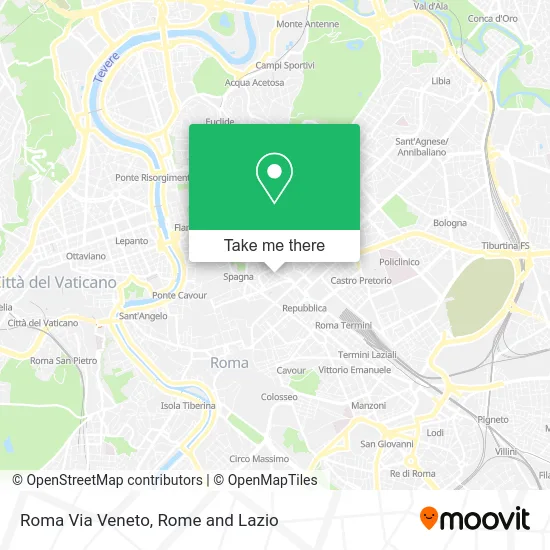 Rome Via Veneto Street map