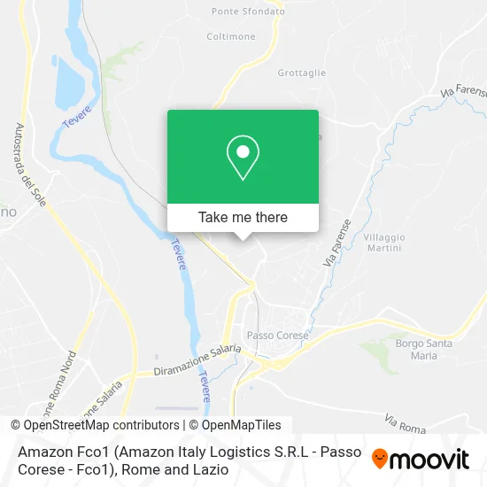Amazon Fco1 (Amazon Italy Logistics S.R.L - Passo Corese - Fco1) map
