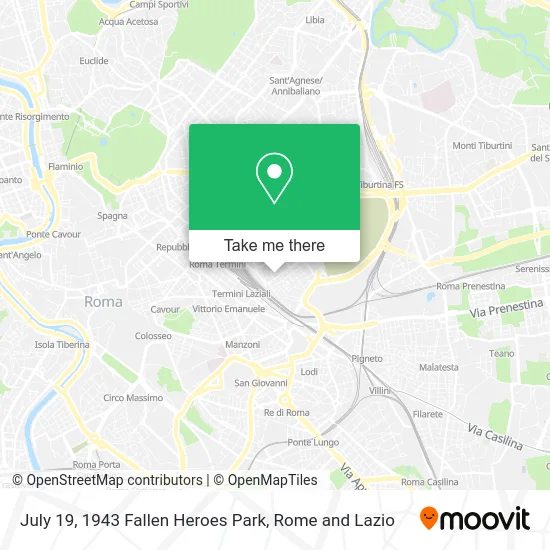 July 19, 1943 Fallen Heroes Park map