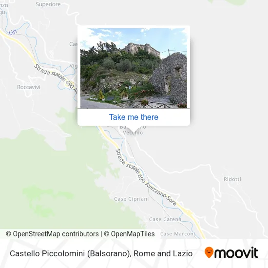 Piccolomini Castle (Balsorano) map