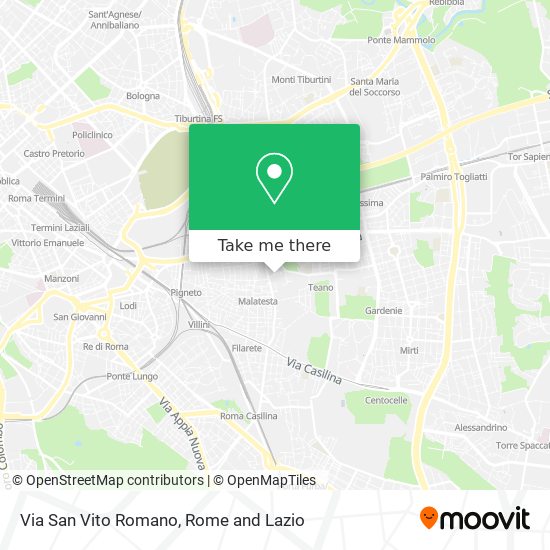 Via San Vito Romano map