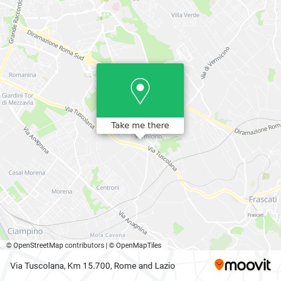 Via Tuscolana, Km 15.700 map