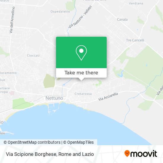 Via Scipione Borghese map