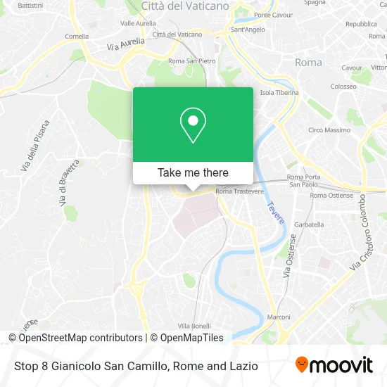 Stop 8 Gianicolo San Camillo map