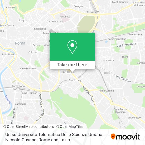 Unisu Università Telematica Delle Scienze Umana Niccolò Cusano map