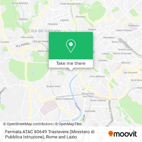 Fermata ATAC 80649 Trastevere (Ministero di Pubblica Istruzione) map