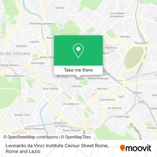 Leonardo da Vinci Institute Cavour Street Rome map
