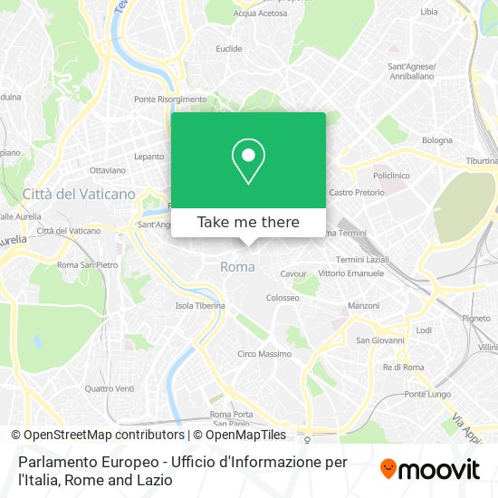 Parlamento Europeo - Ufficio d'Informazione per l'Italia map