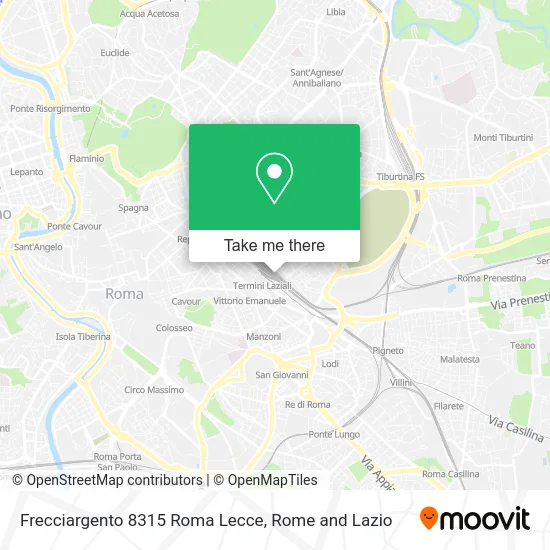 Frecciargento 8315 Rome Lecce map