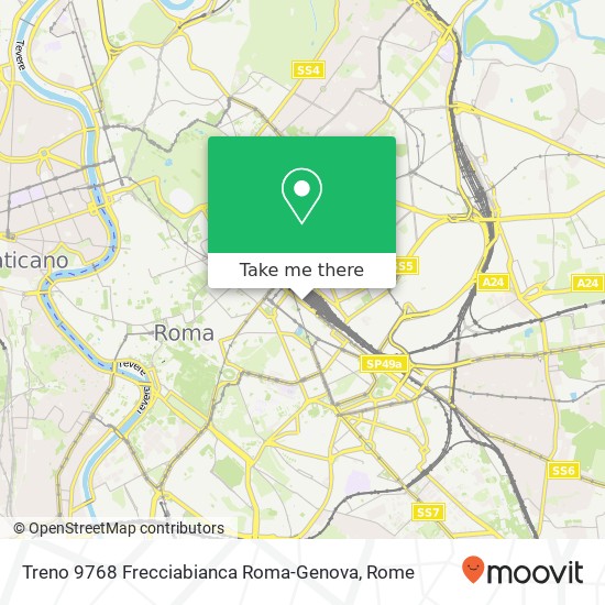 Treno 9768 Frecciabianca Roma-Genova map