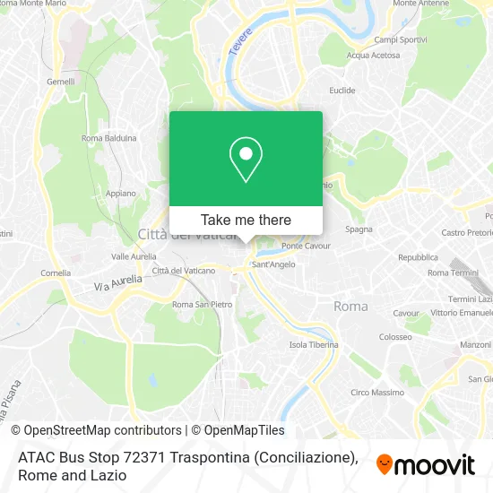 ATAC Bus Stop 72371 Traspontina (Conciliazione) map
