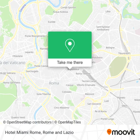 Hotel Miami Rome map