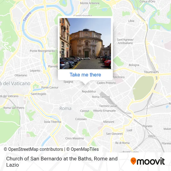 Church of San Bernardo at the Baths map