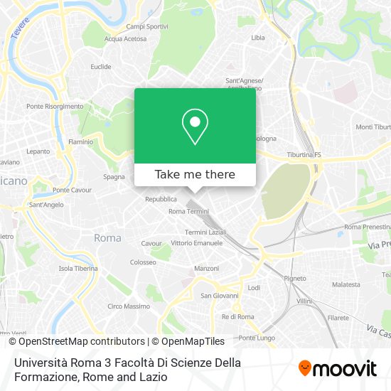 Università Roma 3 Facoltà Di Scienze Della Formazione map