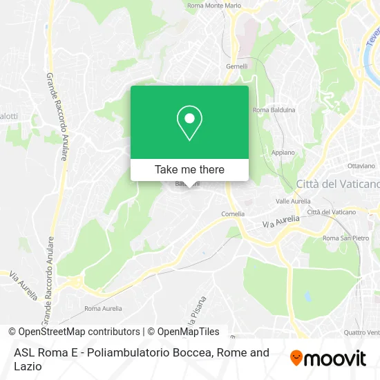ASL Roma E - Boccea Polyclinic map