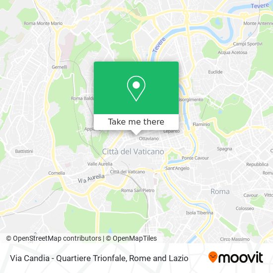 Via Candia - Quartiere Trionfale map