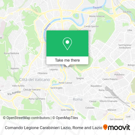 Carabinieri Legion Command Lazio map