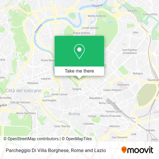 Villa Borghese Parking map