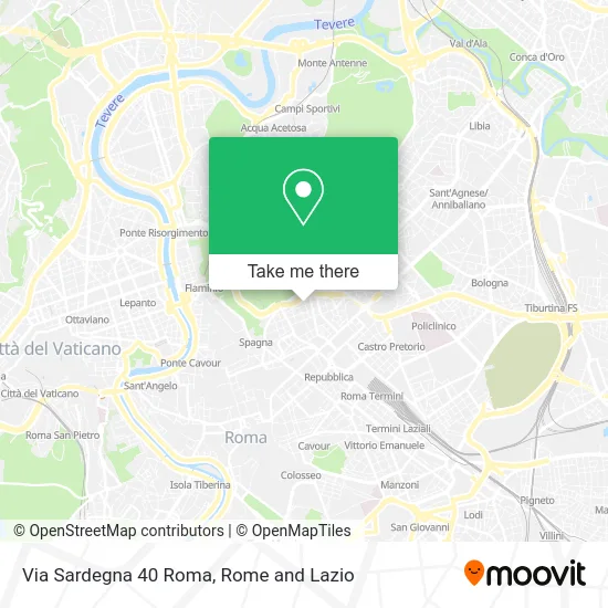 Sardegna Street 40 Rome map