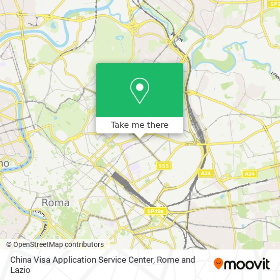 China Visa Application Service Center map