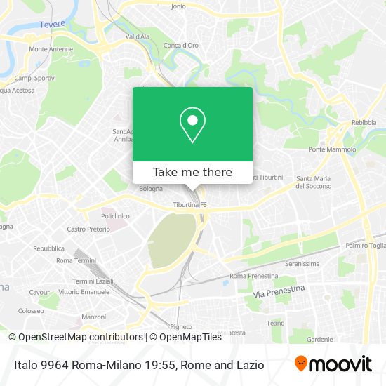 Italo 9964 Roma-Milano 19:55 map