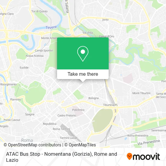 ATAC Bus Stop - Nomentana (Gorizia) map