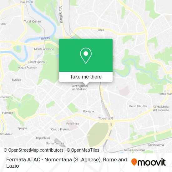ATAC Bus Stop - Nomentana (S. Agnese) map