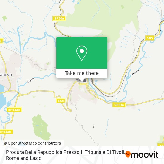 Procura Della Repubblica Presso Il Tribunale Di Tivoli map