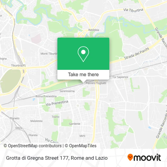 Grotta di Gregna Street 177 map