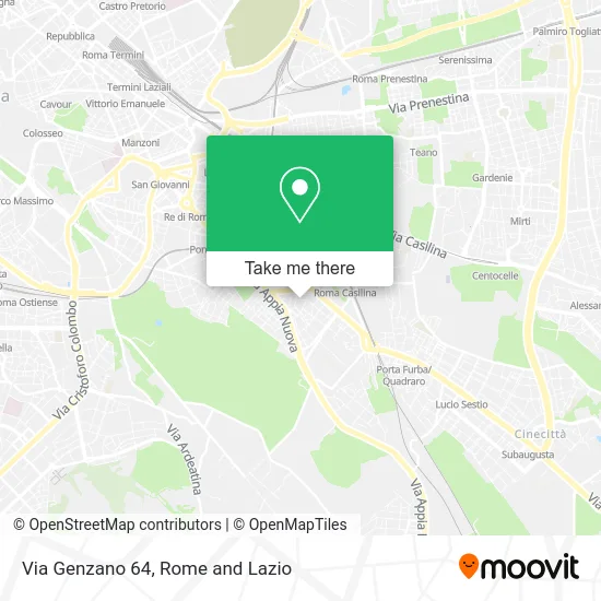Via Genzano  64 map