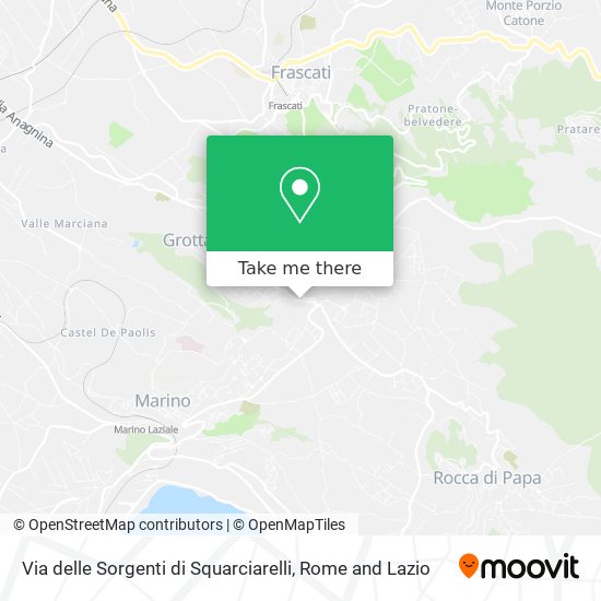 Via delle Sorgenti di Squarciarelli map