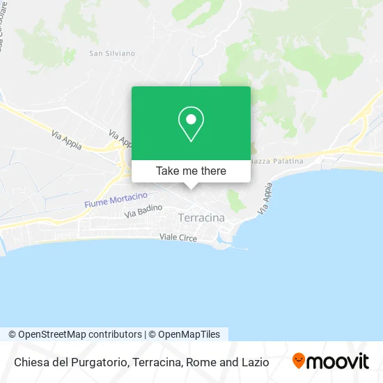 Purgatory Church, Terracina map